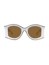 Loewe Women's Paula Ibiza 52mm Large Round Sunglasses In Brown White