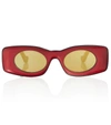 Loewe X Paula's Ibiza 49mm Rectangular Sunglasses In Red