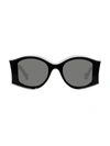 Loewe Paula Ibiza 52mm Large Round Sunglasses In Black,smoke