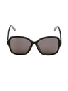 Gucci 57mm Rectangular Sunglasses In Black