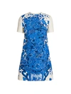 Valentino Women's Printed Wool & Silk Shift Dress In Avorio Blue
