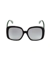 Gucci 56mm Rectangular Sunglasses In Black