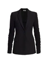 Akris Punto Women's Ruched-sleeve Crepe Jacket In Black