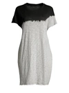 Atm Anthony Thomas Melillo Dip-dyed T-shirt Dress In Heather Grey Black Combo