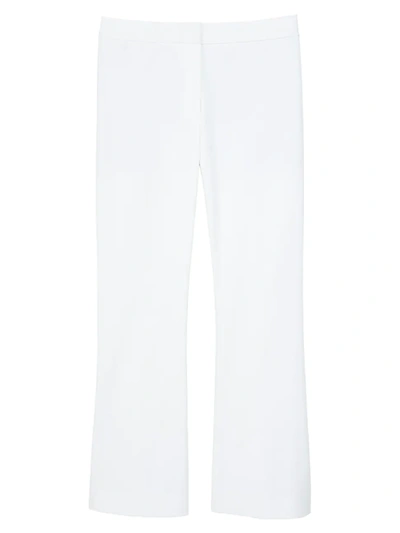 Theory Cotton-blend Crepe Kick-flare Pants In Optic White