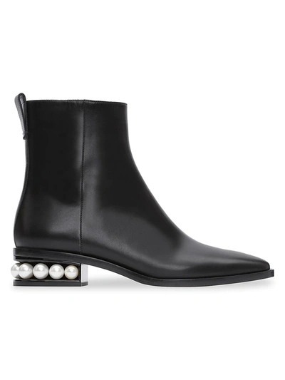 Nicholas Kirkwood Women's Casati Faux Pearl Leather Ankle Boots In Black