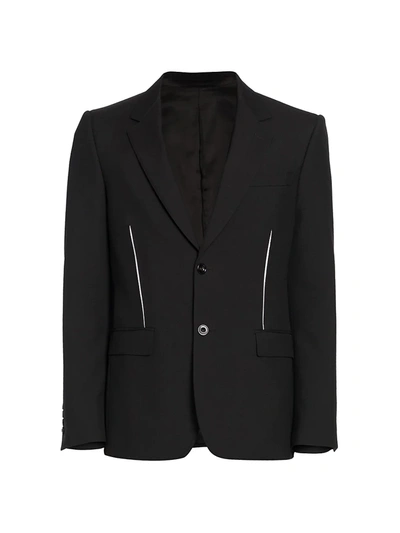 Alexander Mcqueen Men's Slash Wool Jacket In Black