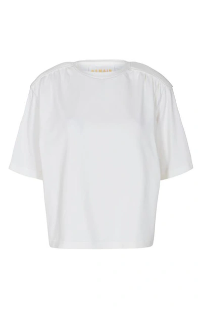 Remain Birger Christensen White Verona T-shirt With Shoulder Pads