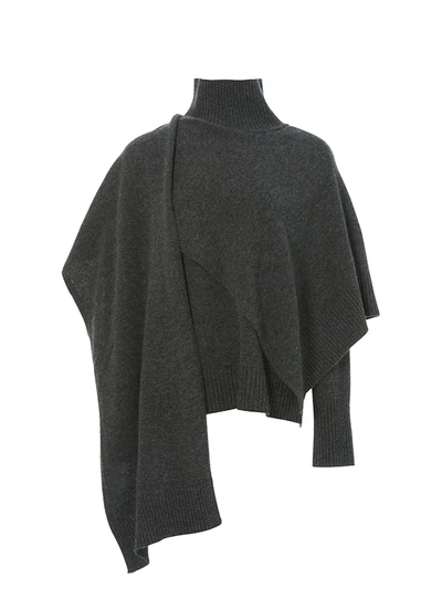 Lvir Women's Wool Muffler Turtleneck In Dark Grey