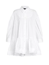 Simone Rocha Women's Gathered Peplum Shirt In White