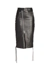 Balenciaga Women's Biker Leather-front Skirt In Black