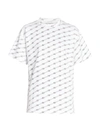 Balenciaga Allover Logo T-shirt In White Black