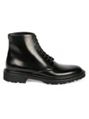 Saint Laurent Cesna Leather Combat Boots In Nero