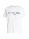 Givenchy Men's Embroidered Logo Regular-fit T-shirt In White Blue