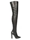 Saint Laurent Women's Moon Over-the-knee Leather Boots In Nero