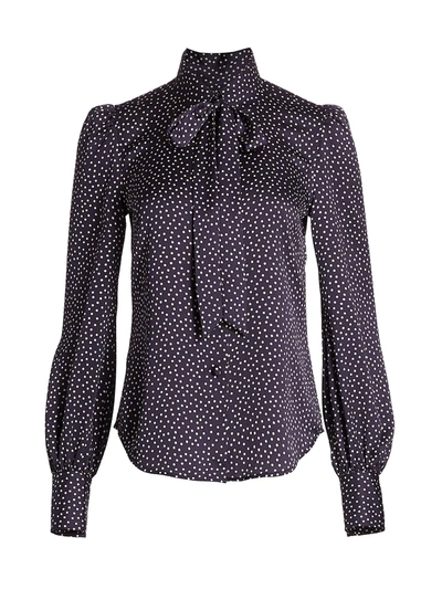 The Marc Jacobs The Button-up Satin Blouse In Navy