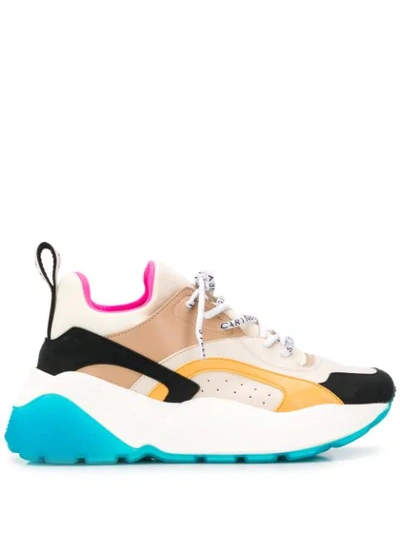 Stella Mccartney Eclypse Panelled Sneakers In Yellow,black,light Blue