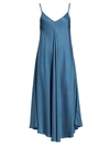 L Agence Lorraine Slip Midi Dress In Sea Mist