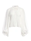 Alice And Olivia Julius Blouson-sleeve Top In Off White