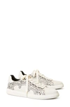 Tory Burch Women's Howell Paisley-print Leather Sneakers In Ivory America