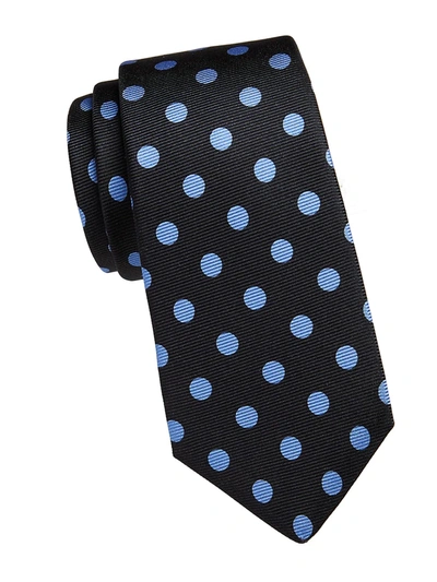 Kiton Men's Dotted Silk Tie In Navy