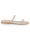 Stuart Weitzman Women's Ameliese Faux Pearl-embellished Leather Slides In Dolce