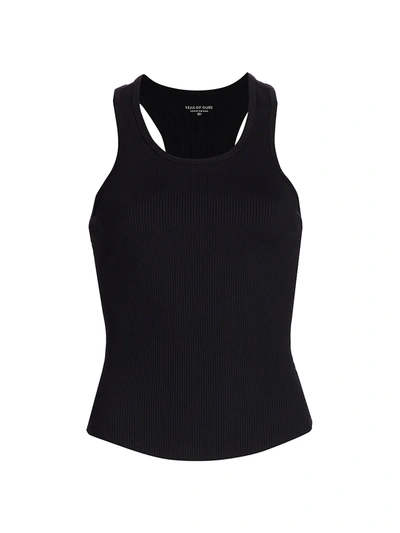 Years Of Ours Sporty Ribbed Tank Top In Black