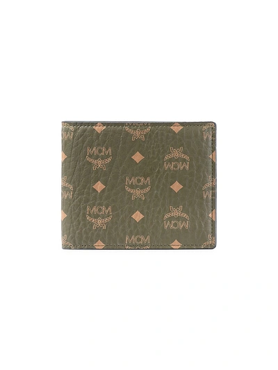 Mcm Men's Small Visetos Original Flap Bi-fold Wallet In Sea Turtle