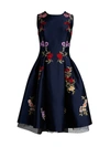 Ahluwalia Women's Floral Embroidered Fit-&-flare Dress In Mid Navy