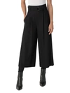 Akris Punto Fiorella Flannel Wool Belted Wide-leg Trousers In Black