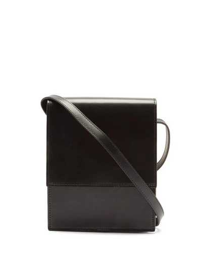Lemaire Satchel Small Leather Cross-body Bag In Black