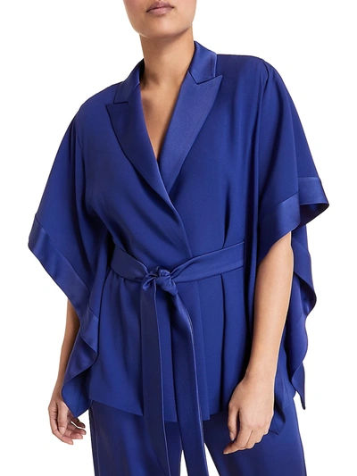 Marina Rinaldi Elegante Flavia Frisottino Wrap Jacket In China Blue