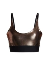 Heroine Sport Metallic Convertible Sports Bra In Bronze