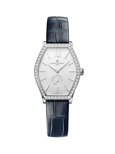 Vacheron Constantin Women's Malte 18k 5n White Gold, Diamond & Alligator Strap Watch