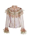 Zimmermann Women's Lucky Tiered Blouse In Spliced Jacobean