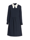 Chloé Lace Collar Shift Dress In Stormy Night