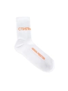 Heron Preston Ctnmb Long Socks In White/orange