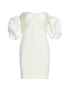 Cinq À Sept Teagan Off-the-shoulder Puff-sleeve Dress In Ivory