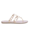 Valentino Garavani Garavani Rockstud Glitter Pvc Thong Sandals In Gold
