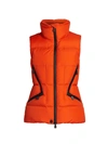 Moncler Atka Quilted Down Fitted Vest In Bright Orange