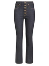 Tory Burch Button Fly Bootcut Jeans In Resin Rinse
