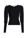 Jonathan Simkhai Mila Puff-sleeve Sweater In Black