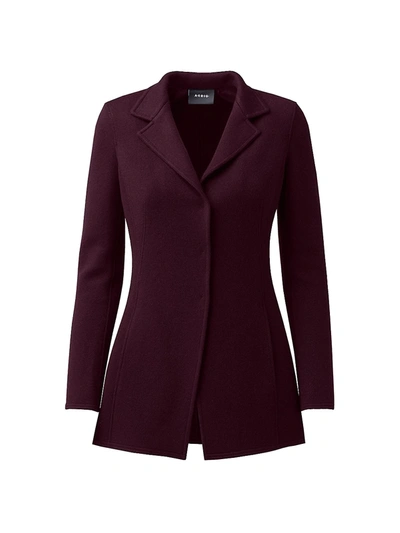 Akris Abigail Cashmere Jersey Jacket In Plum