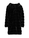 Apparis Women's Celina Hooded Longline Faux-fur Coat In Noir