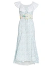Rosie Assoulin Peter Pan Collared Midi Dress In Mini Blue Flower