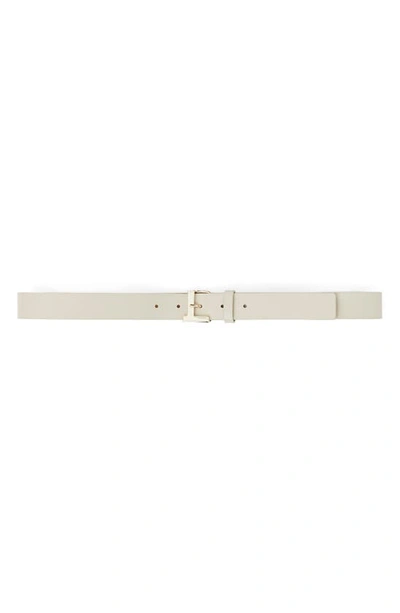 Lafayette 148 Italian Leather Icon Belt In Almond