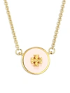 Tory Burch Women's Goldtone Logo Enamel Circle Pendant Necklace - Tory Gold