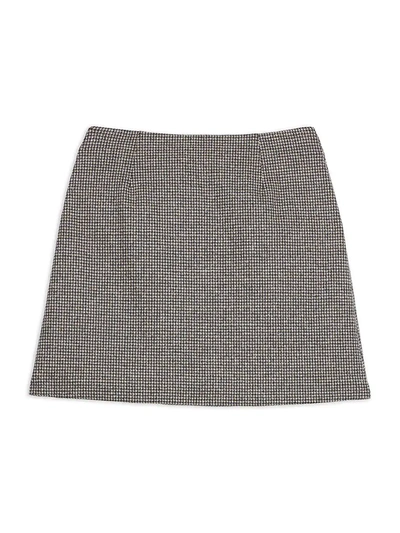 Theory A-line Mini Skirt In Tan Multi