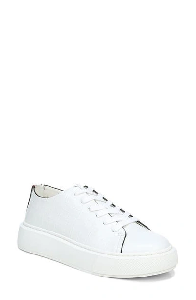 Sam Edelman Women's Argo Croc-embossed Leather Platform Sneakers In Bright White