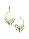 Ileana Makri Women's Grass 18k Yellow Gold & Emerald Sunrise Leaves Hoop Earrings